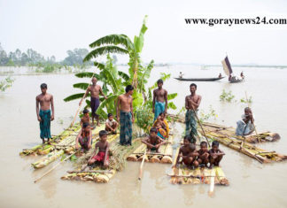 কুষ্টিয়া দৌলতপুরে বন্যার পানি ২ সে.মি. কমলেও কমেনি জনদূর্ভোগ!