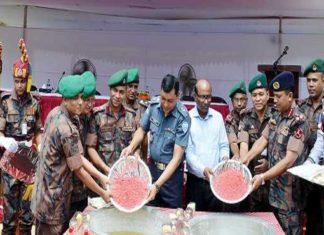 কক্সবাজারে ১৫ কোটি টাকার মাদক ধ্বংস