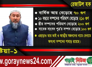 কুষ্টিয়া-১ আসনে শত কোটি টাকার তথ্য গোপন করলেন সাবেক সাংসদ রেজাউল হক চৌধুরী