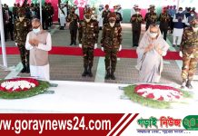 বঙ্গবন্ধুর সমাধিতে রাষ্ট্রপতি-প্রধানমন্ত্রীর শ্রদ্ধা